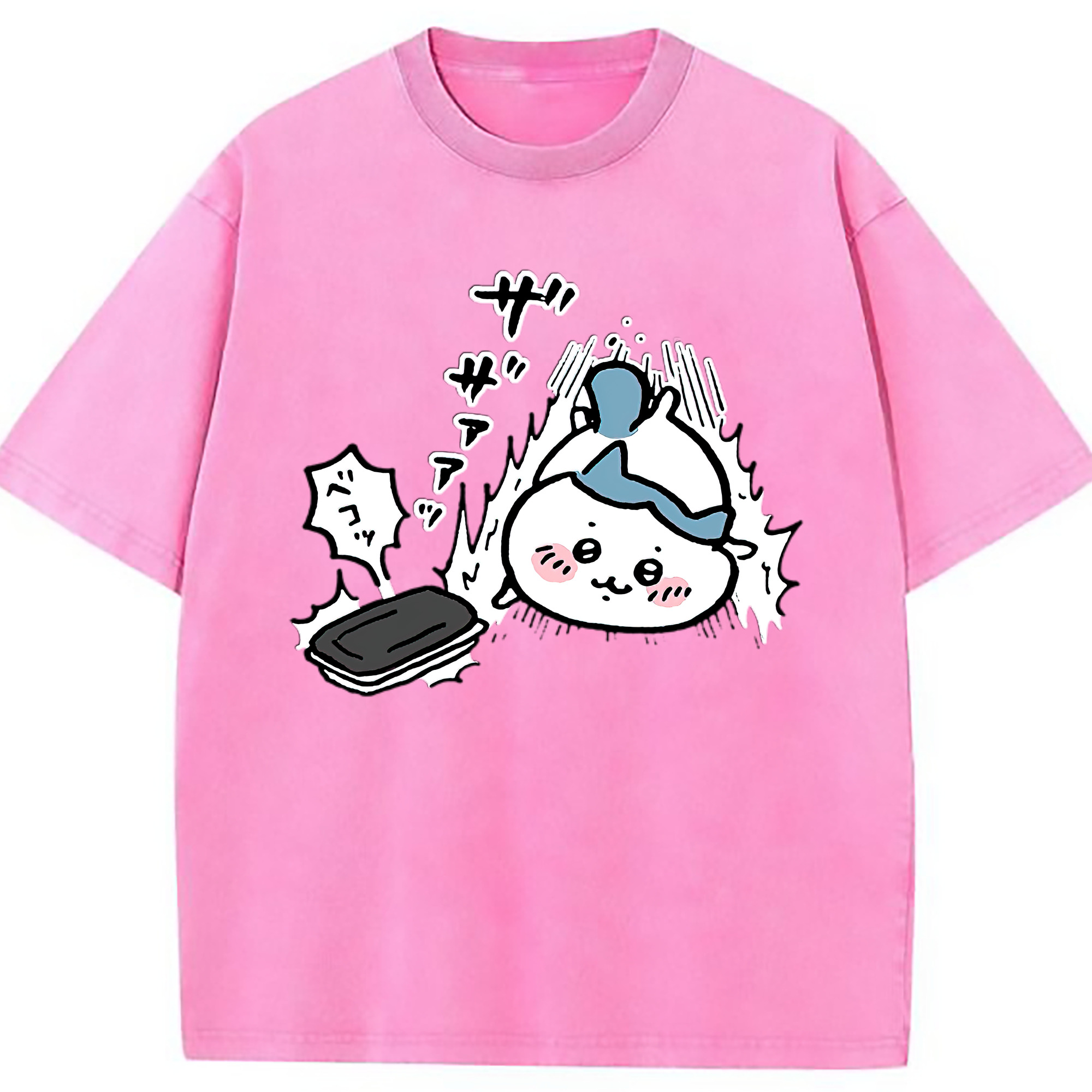 （画像用） ちいかわ ハチワレ Chii-kawa hachiware 綿100% ヴィンテージ風 半袖Tシャツ（フロントプリント）